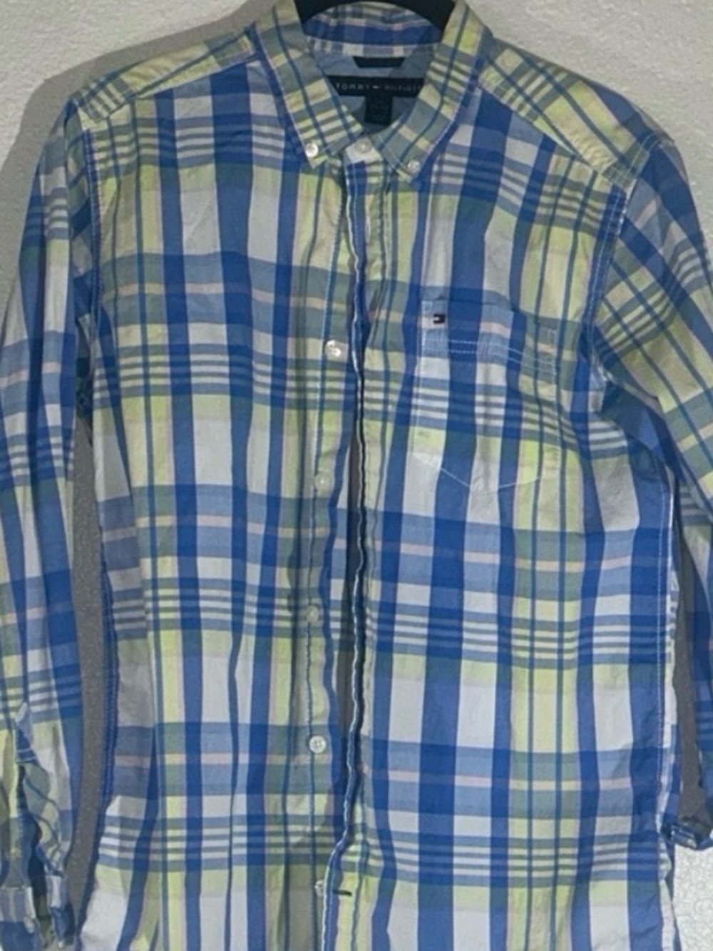Boys Tommy Hilfiger Blue & Yellow Plaid Button-Down Shirt